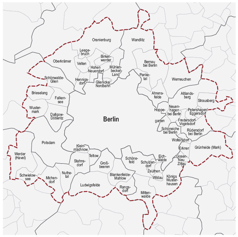 Karte Berlin Brandenburg Bezirke | goudenelftal